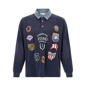 FOUND Blue Cotton Polo Men's Shirt
